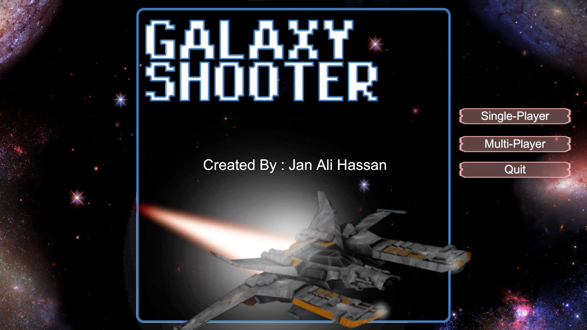 Space Shooter Unity arcade gameplay screenshot by Jan Ali Hassan
